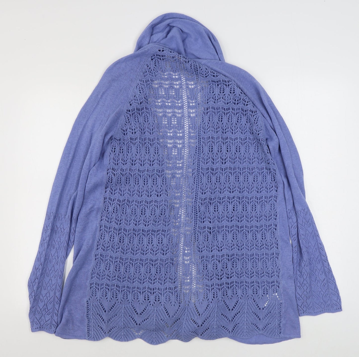 Matalan Womens Blue V-Neck  Cotton Cardigan Jumper Size 12