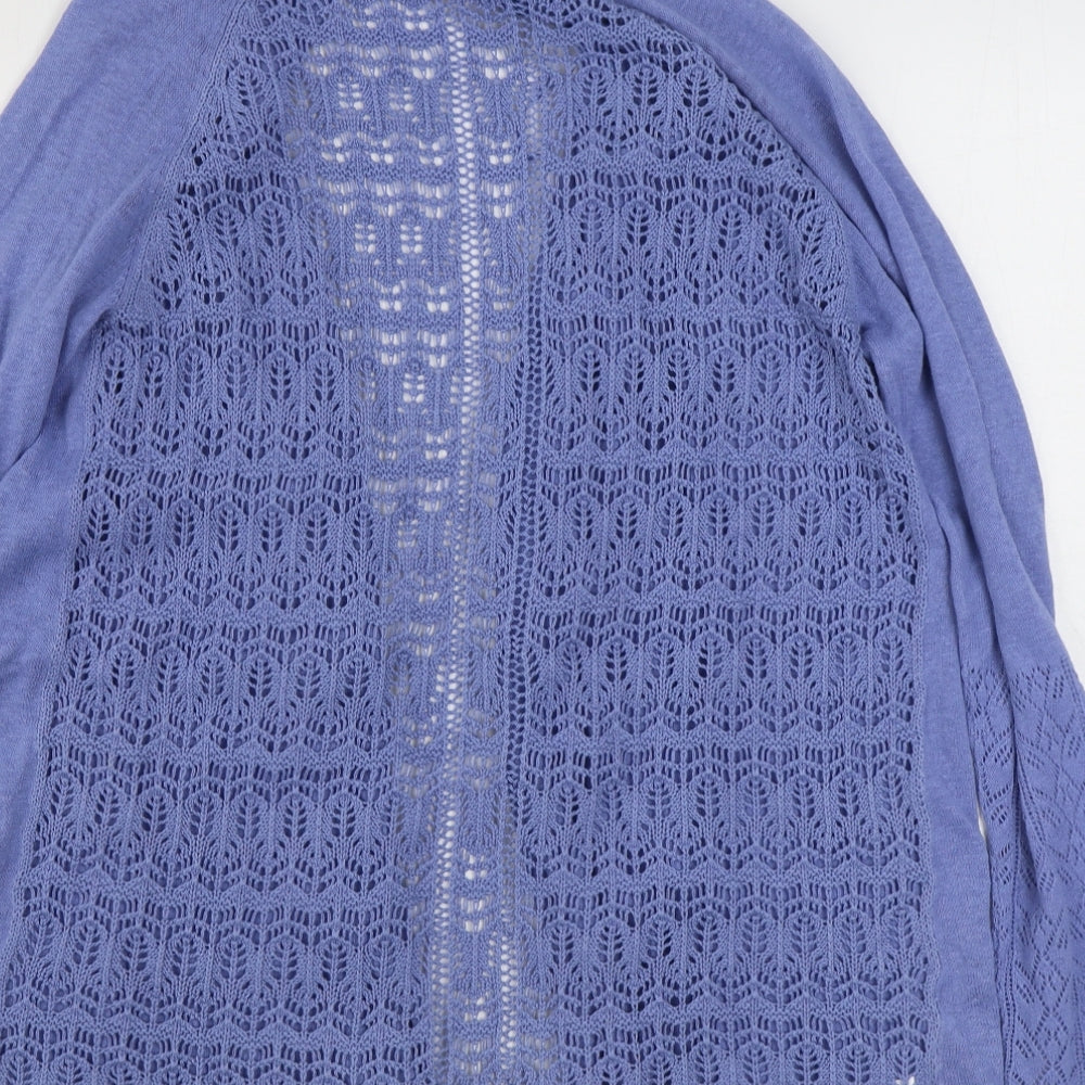 Matalan Womens Blue V-Neck  Cotton Cardigan Jumper Size 12