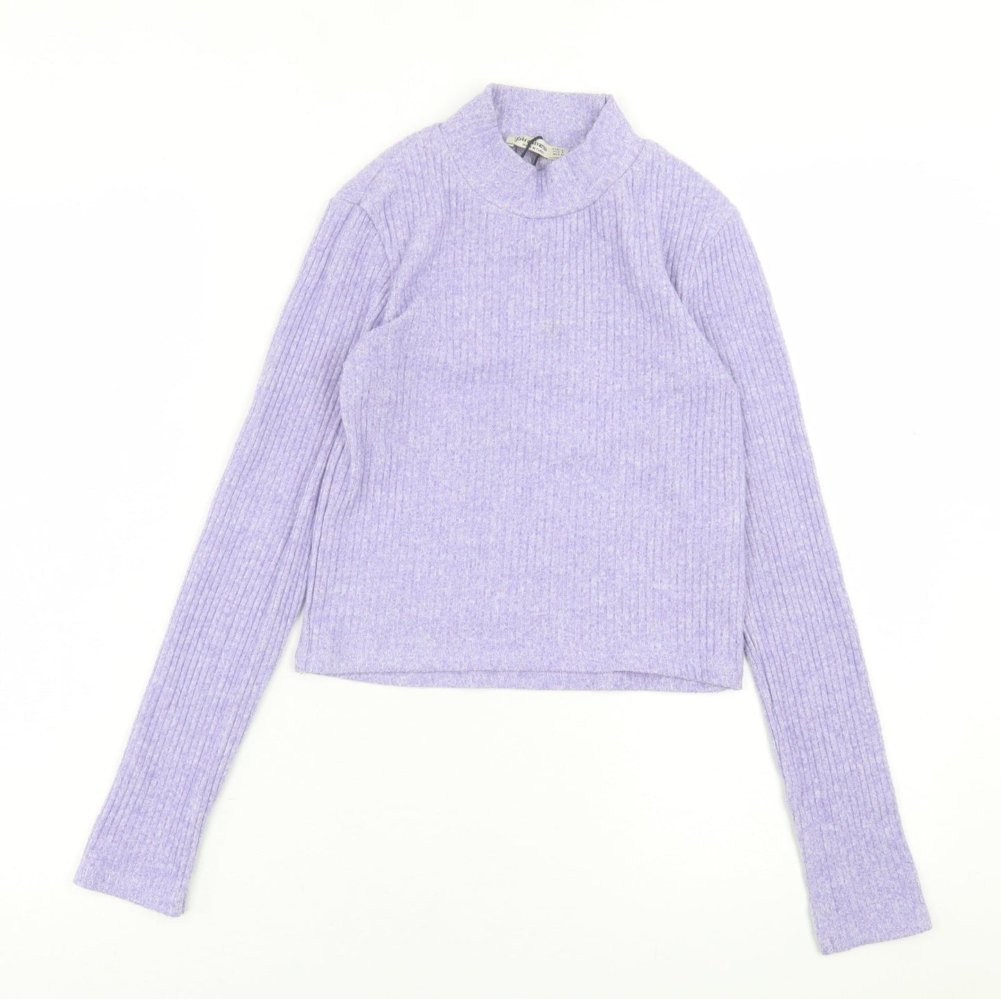 Stradivarius Womens Purple High Neck  Polyester Pullover Jumper Size S   - cropped