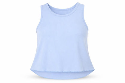 Boohoo Womens Blue  Polyester Basic Tank Size 8 Crew Neck - Lettuce Edging