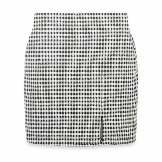 New Look Womens Grey Plaid Polyester Straight & Pencil Skirt Size 6