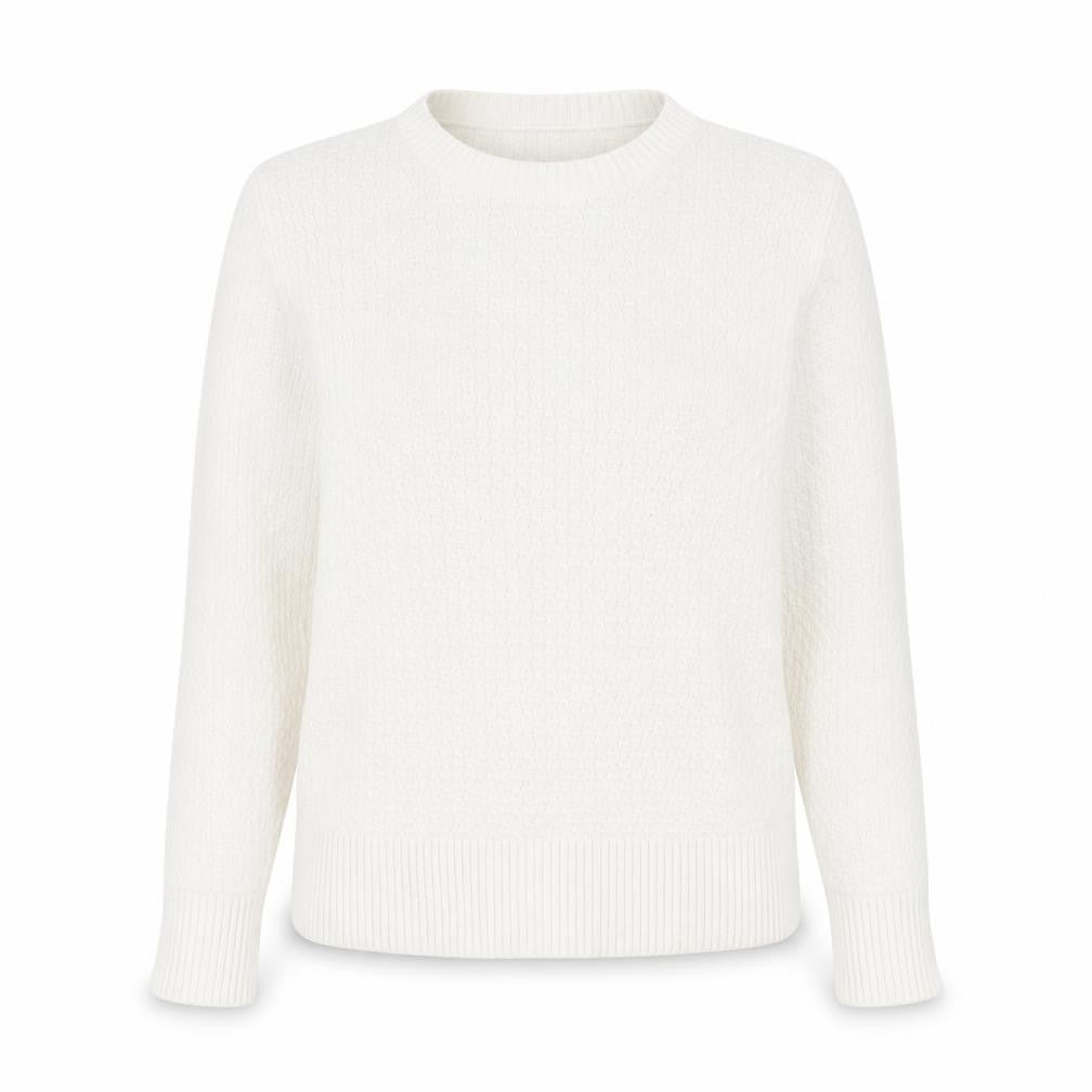 Warehouse Womens White Crew Neck  Viscose Pullover Jumper Size 14