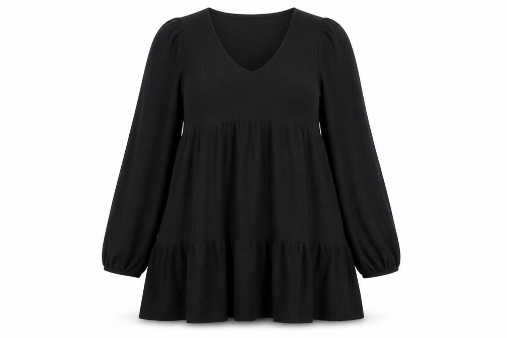 Primark Womens Black  Polyester A-Line  Size M  V-Neck Pullover