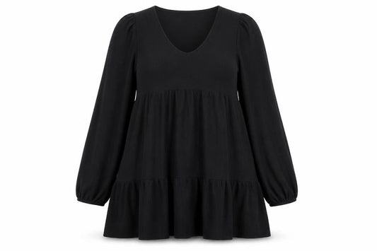Primark Womens Black  Polyester A-Line  Size M  V-Neck Pullover
