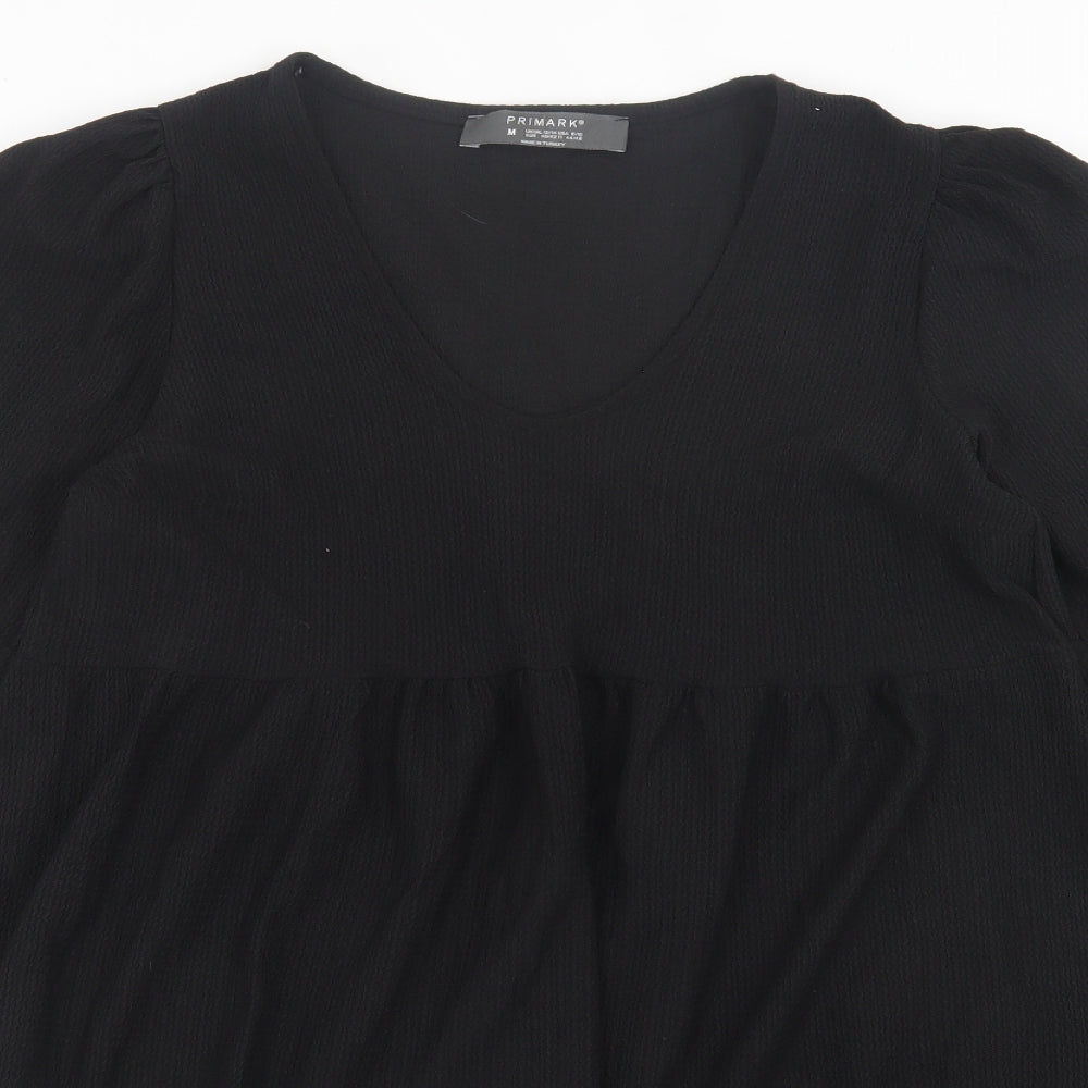 Primark Womens Black  Polyester A-Line  Size M  V-Neck Pullover
