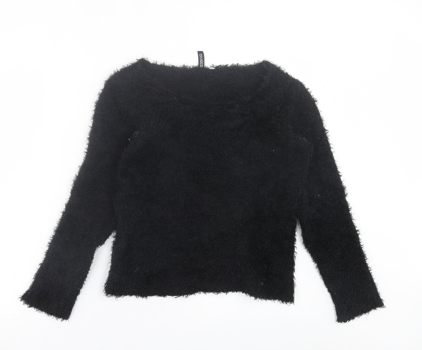 H&M Womens Black Boat Neck  Polyester Pullover Jumper Size XS