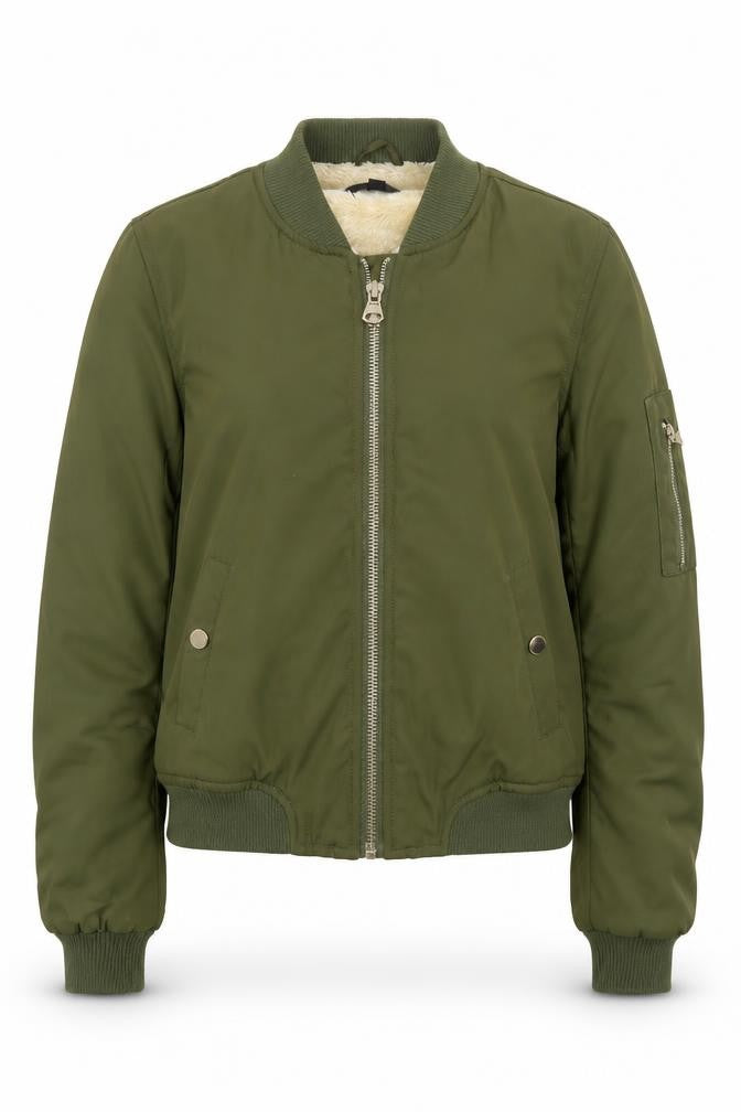 Missguided Womens Green   Bomber Jacket Coat Size 6  Zip