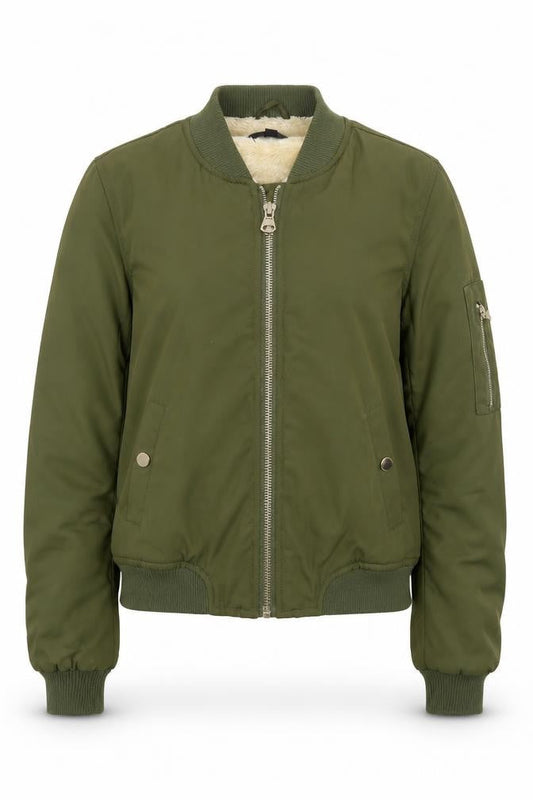 Missguided Womens Green   Bomber Jacket Coat Size 6  Zip