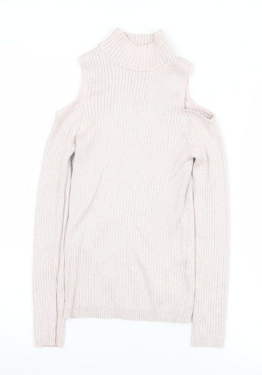 Atmosphere Womens Pink Mock Neck  Viscose Pullover Jumper Size 8