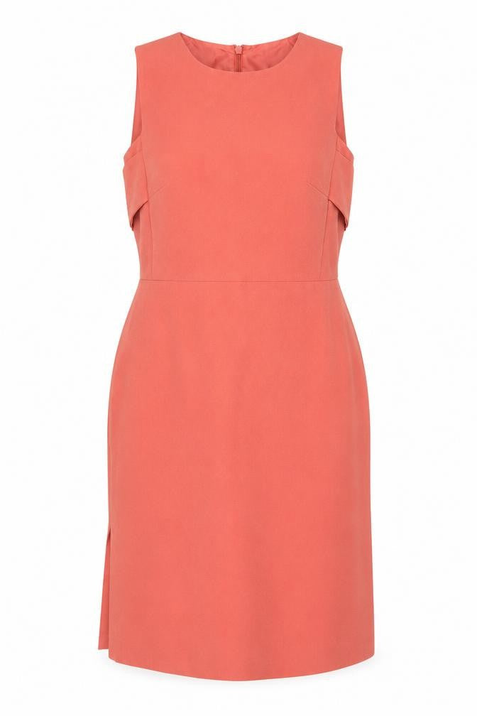 Wearhouse Womens Orange  Polyester Shift  Size 10  Round Neck Zip