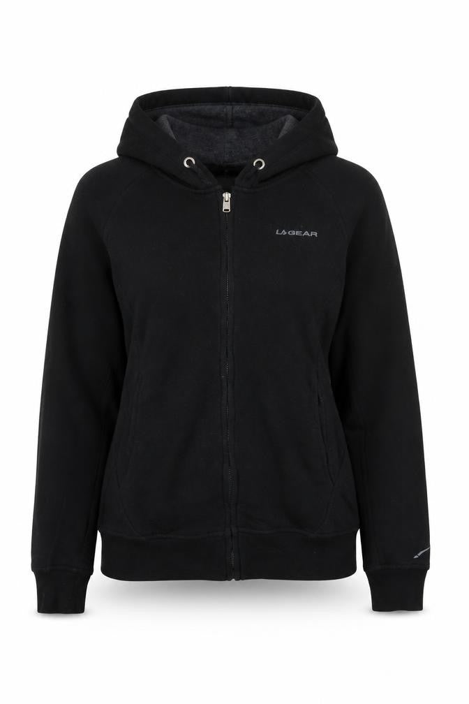 LA Gear Womens Black  Polyester Full Zip Hoodie Size 6  Zip
