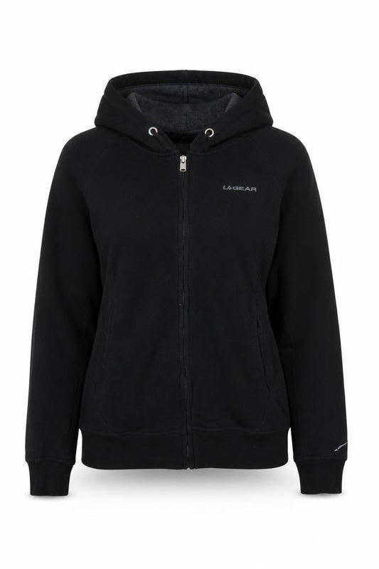 LA Gear Womens Black  Polyester Full Zip Hoodie Size 6  Zip