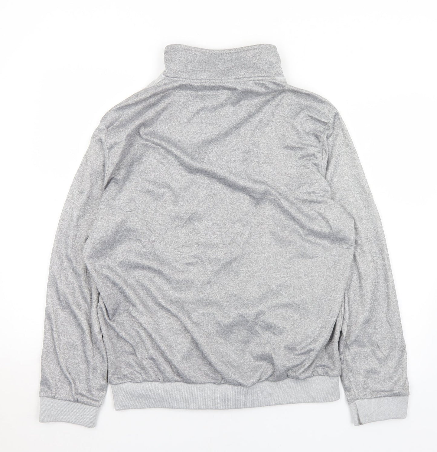 Sports Mens Grey  Polyester Full Zip Sweatshirt Size M