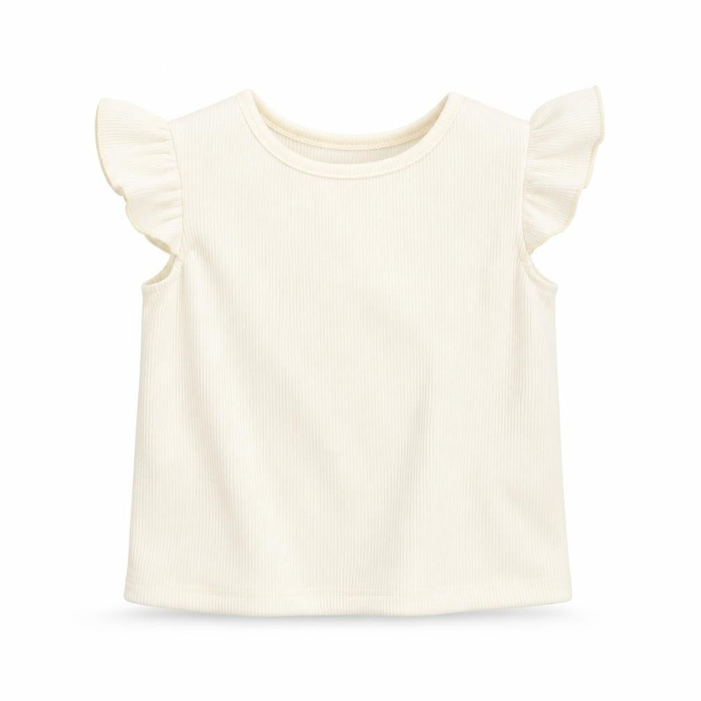 Primark Girls White  Polyester Basic T-Shirt Size 6-9 Months Round Neck