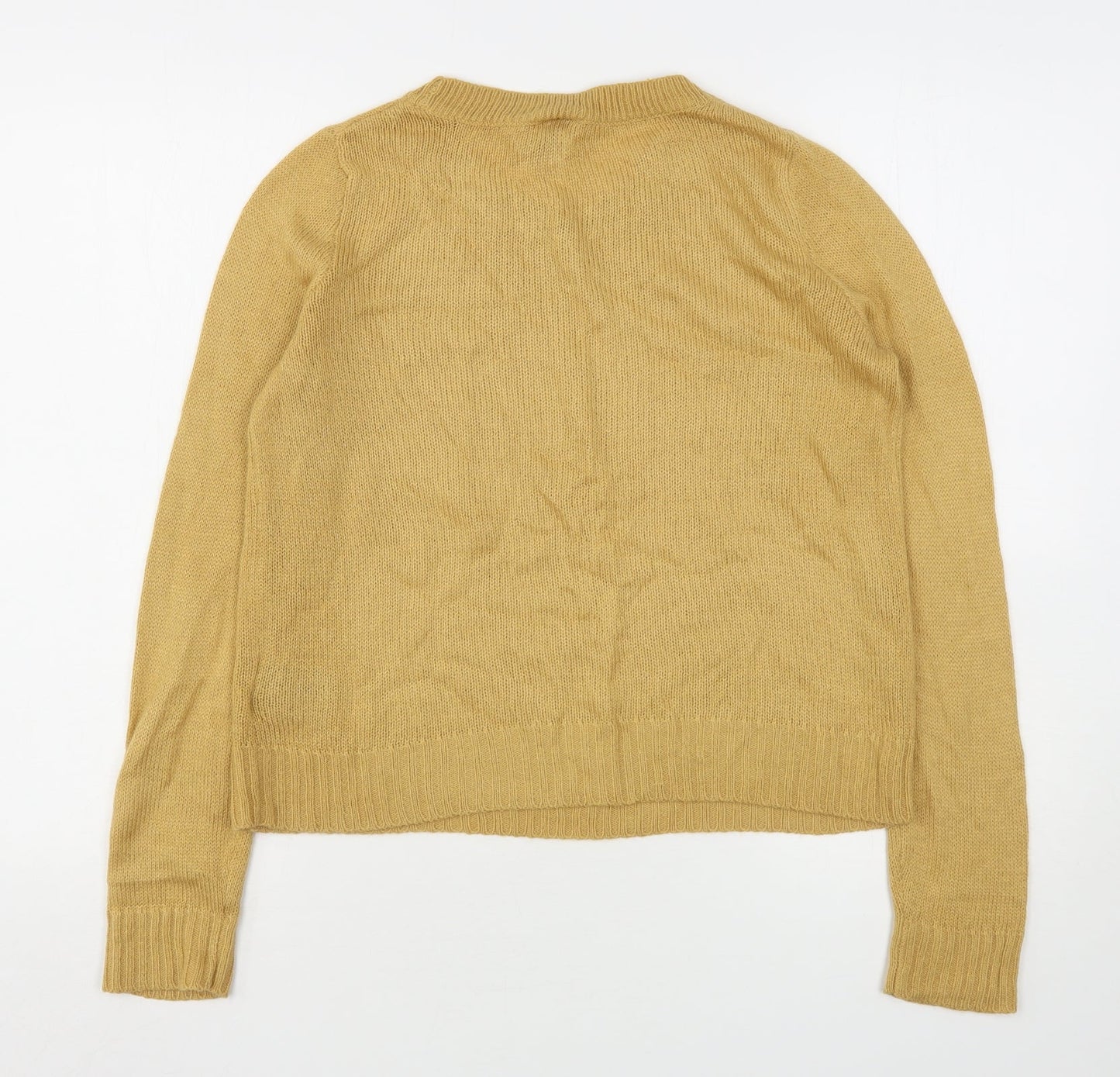 H&M Womens Beige Round Neck  Acrylic Pullover Jumper Size XS