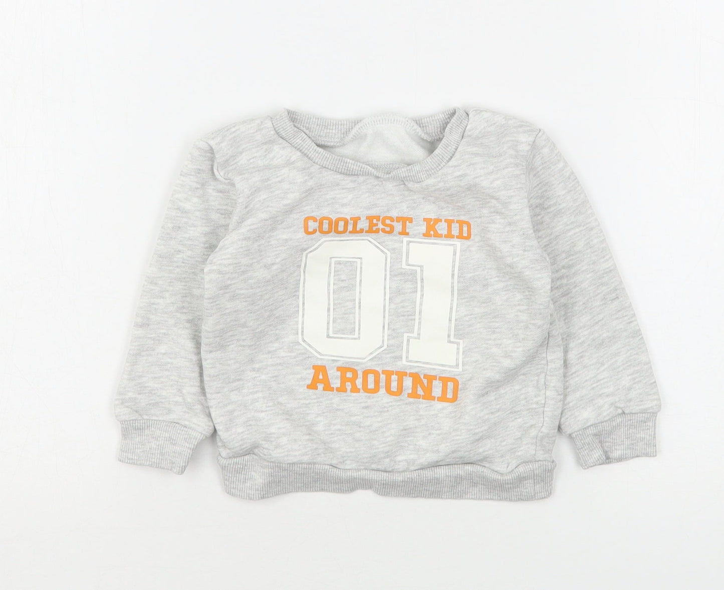 Dunnes Stores Boys Grey  Cotton Pullover Jumper Size 9-12 Months