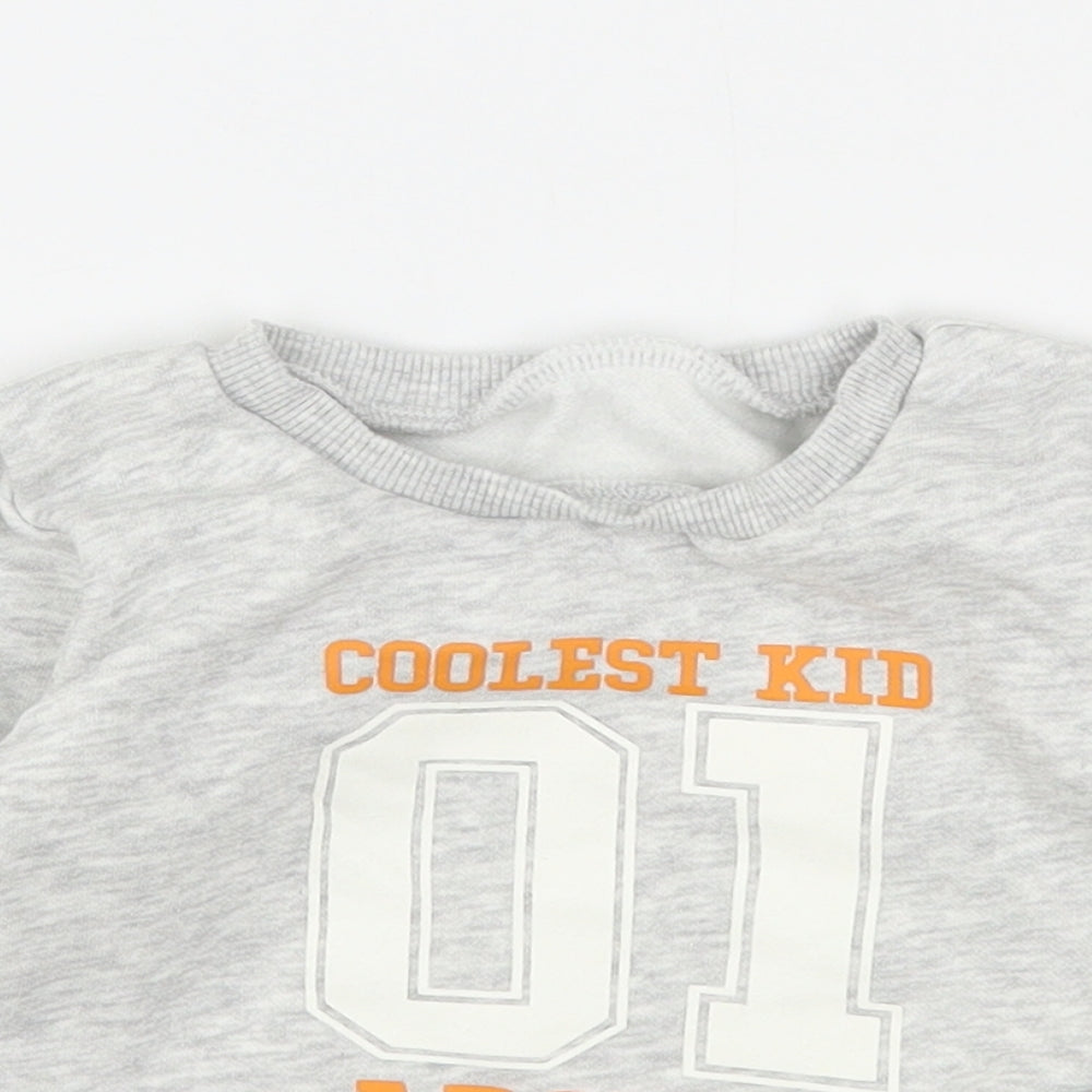 Dunnes Stores Boys Grey  Cotton Pullover Jumper Size 9-12 Months