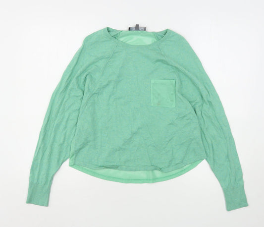 Marks and Spencer Womens Green  Polyester Basic T-Shirt Size S Round Neck