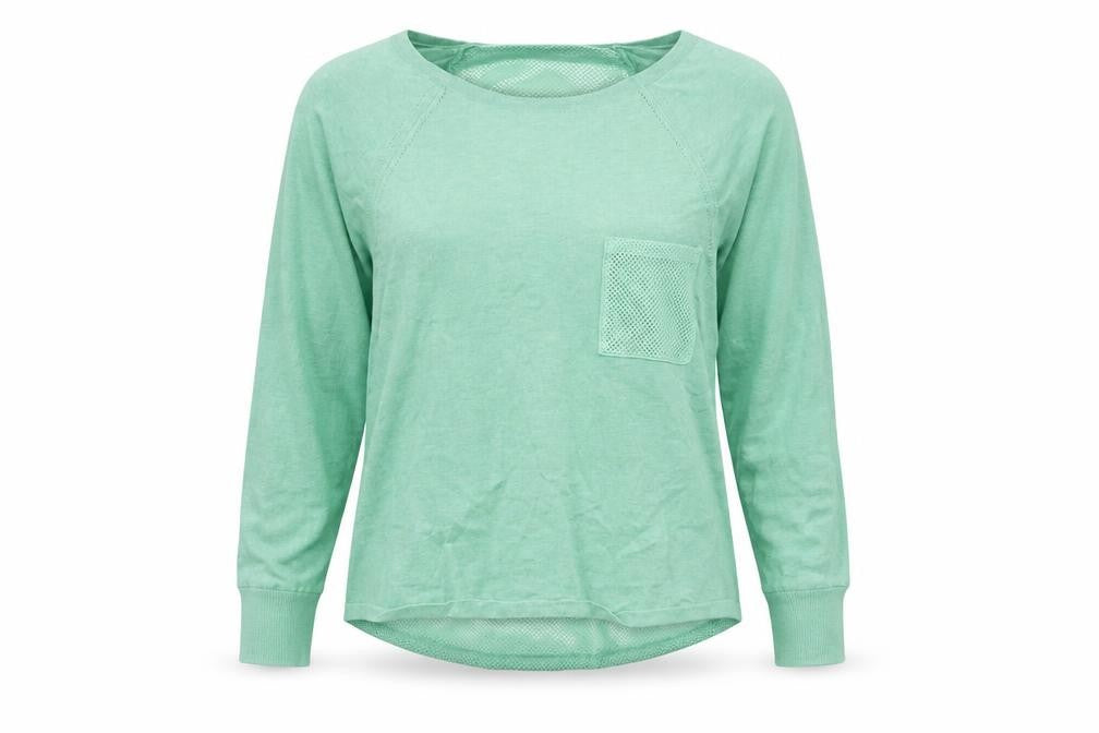 Marks & Spencer Womens Green  Polyester Basic T-Shirt Size S Round Neck