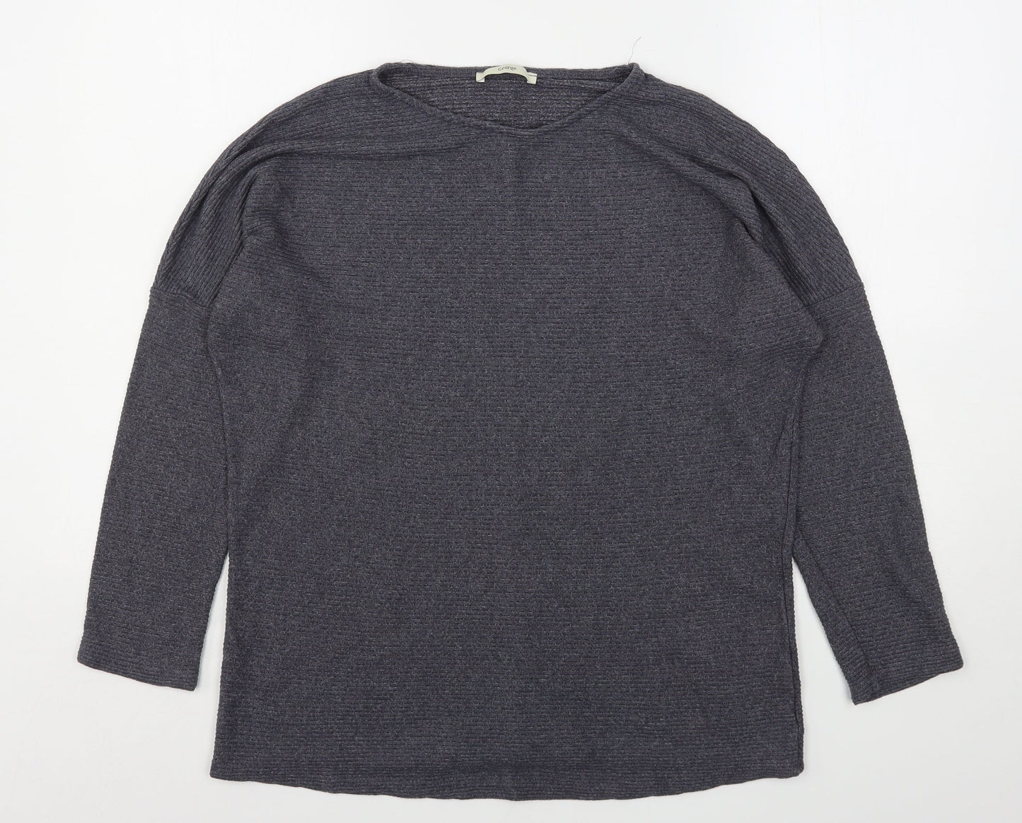 George Womens Grey Round Neck  Viscose Pullover Jumper Size L