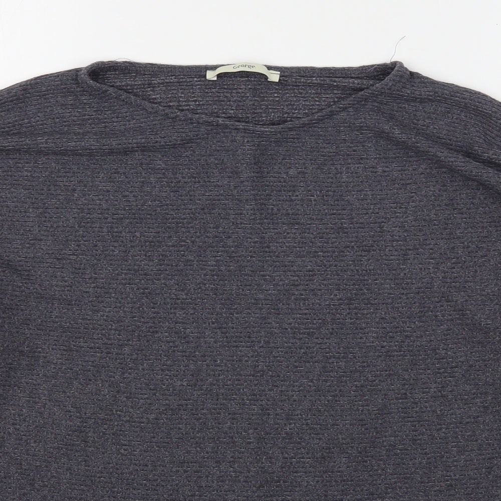 George Womens Grey Round Neck  Viscose Pullover Jumper Size L