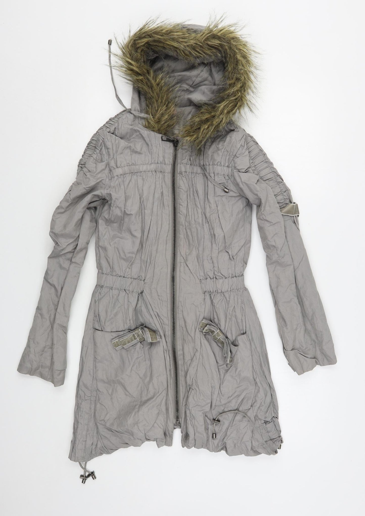 A Style Womens Grey   Parka Coat Size 6