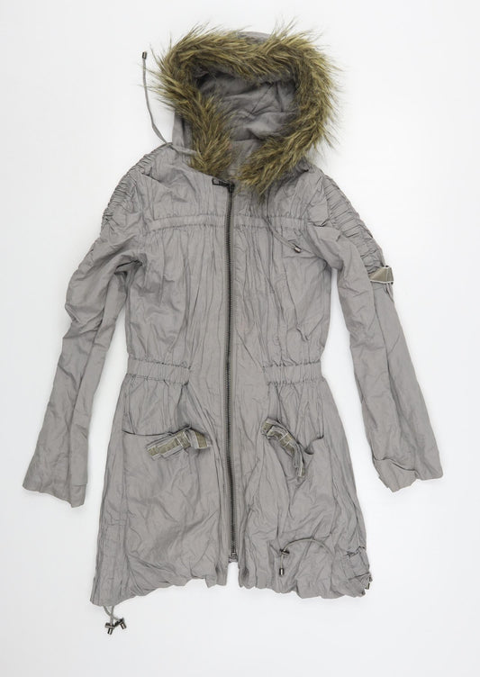 A Style Womens Grey   Parka Coat Size 6