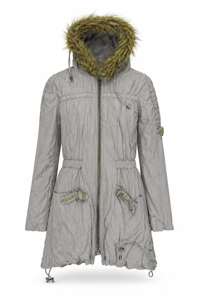 A Style Womens Grey   Parka Coat Size 6