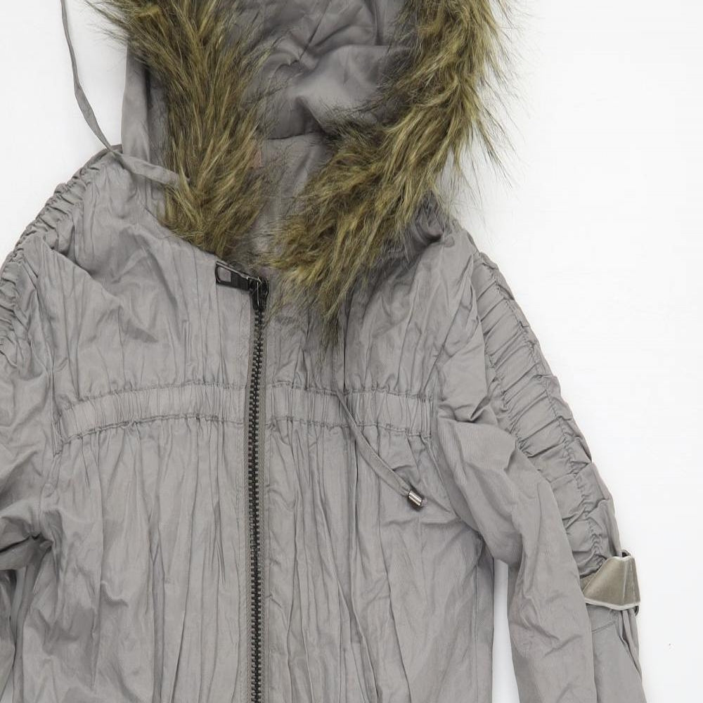 A Style Womens Grey   Parka Coat Size 6