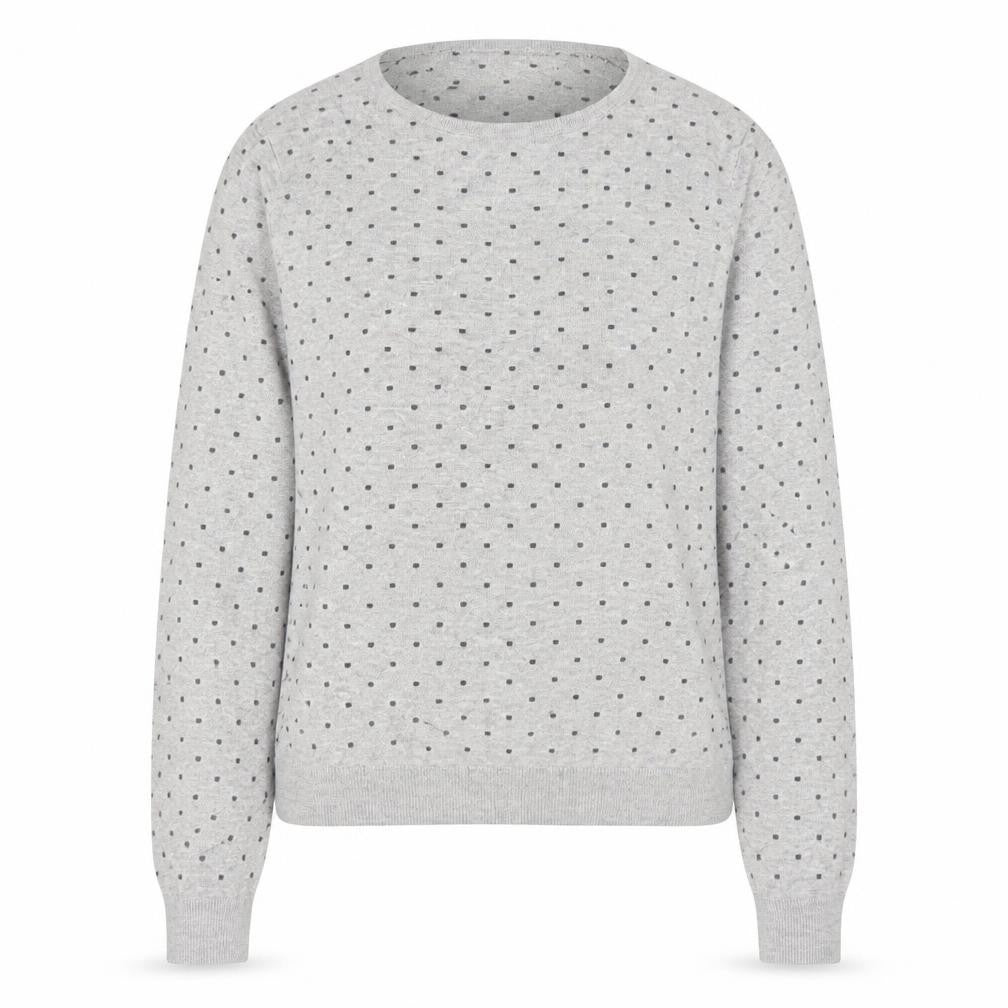 Mango Womens Grey Round Neck Polka Dot Polyester Pullover Jumper Size S
