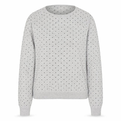 Mango Womens Grey Round Neck Polka Dot Polyester Pullover Jumper Size S