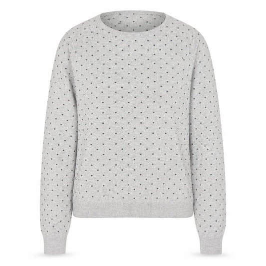 Mango Womens Grey Round Neck Polka Dot Polyester Pullover Jumper Size S