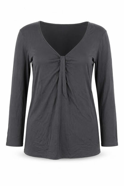 H&M Womens Grey  Viscose Basic Blouse Size M V-Neck