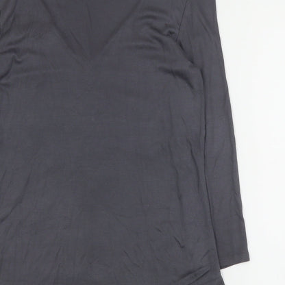 H&M Womens Grey  Viscose Basic Blouse Size M V-Neck