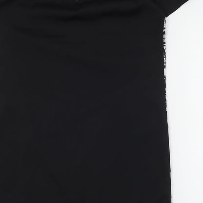 Butterfly Womens Black Geometric Polyester Mini  Size 14  Round Neck Zip