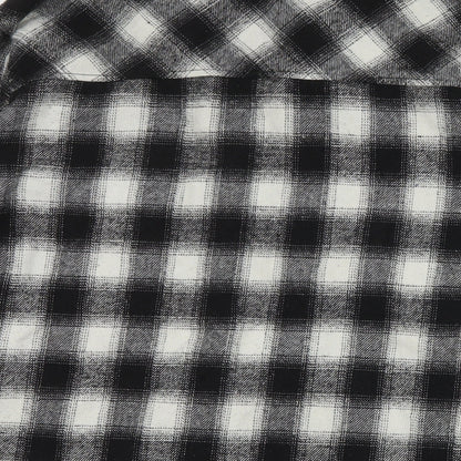 SHEIN Womens Black Plaid  Jacket Coat Size S  Button
