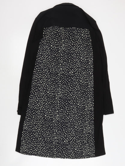 Oasis Womens Black Geometric Polyester Shirt Dress  Size M  V-Neck Pullover