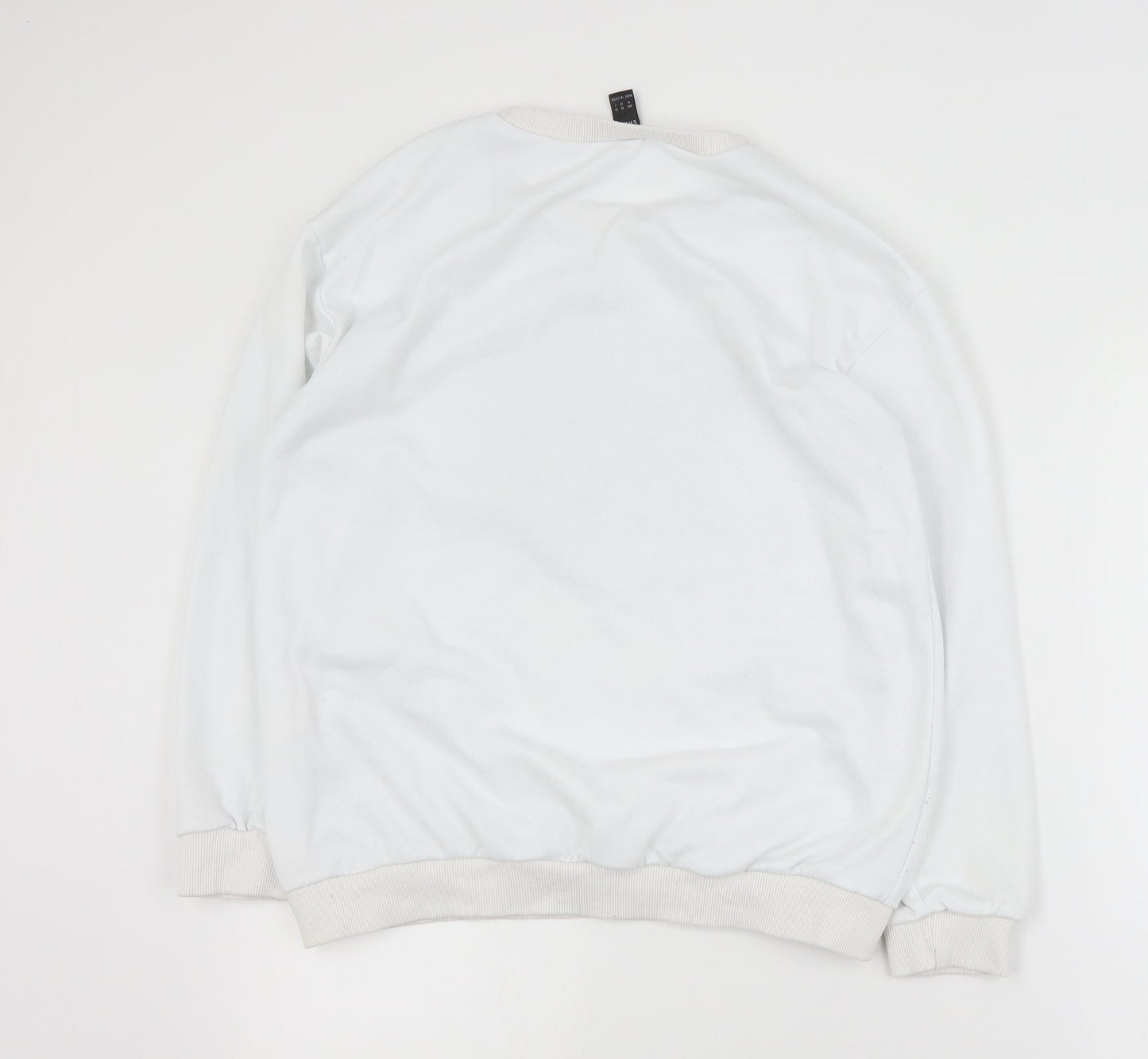 SheIn Mens White  Polyester Pullover Sweatshirt Size M