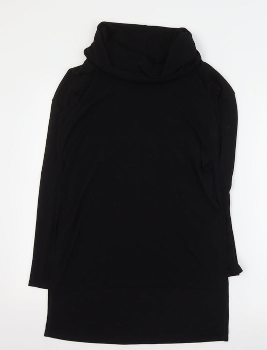 River Island Womens Black Roll Neck  Polyester Pullover Jumper Size 12   - Side slit