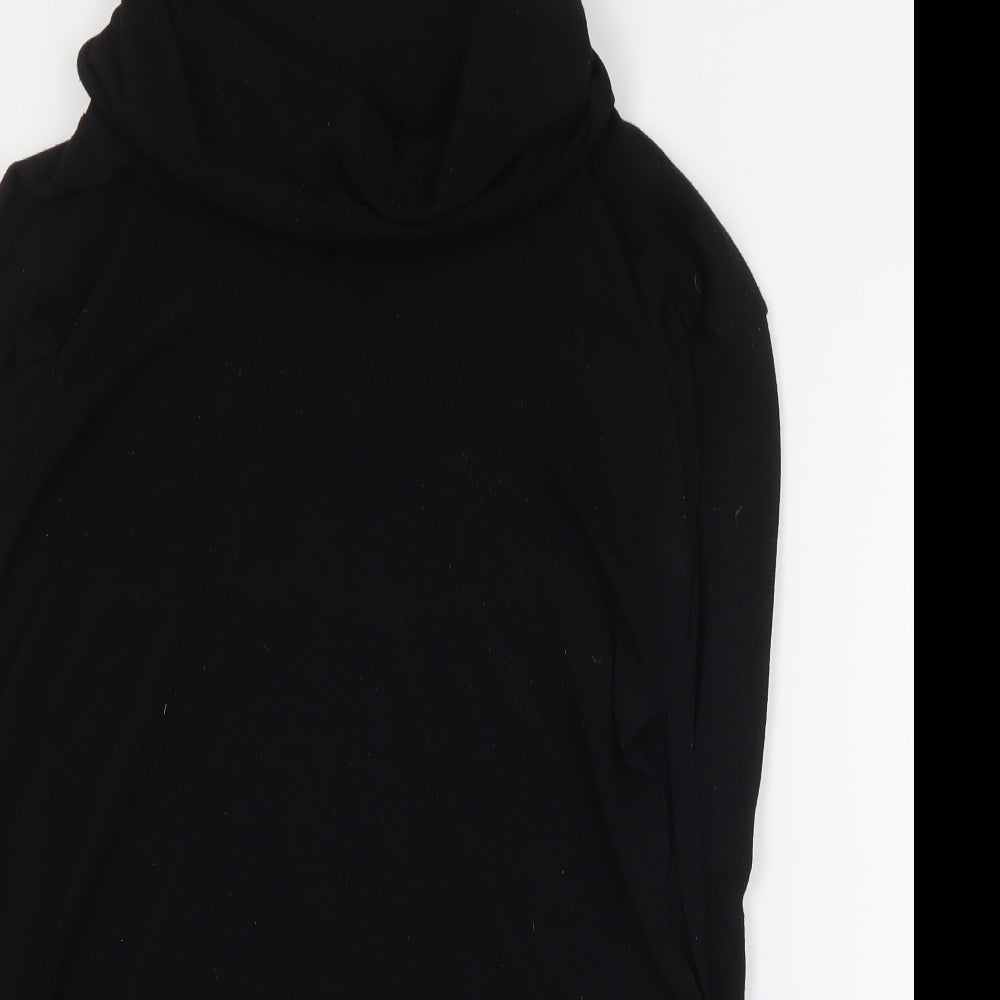River Island Womens Black Roll Neck  Polyester Pullover Jumper Size 12   - Side slit