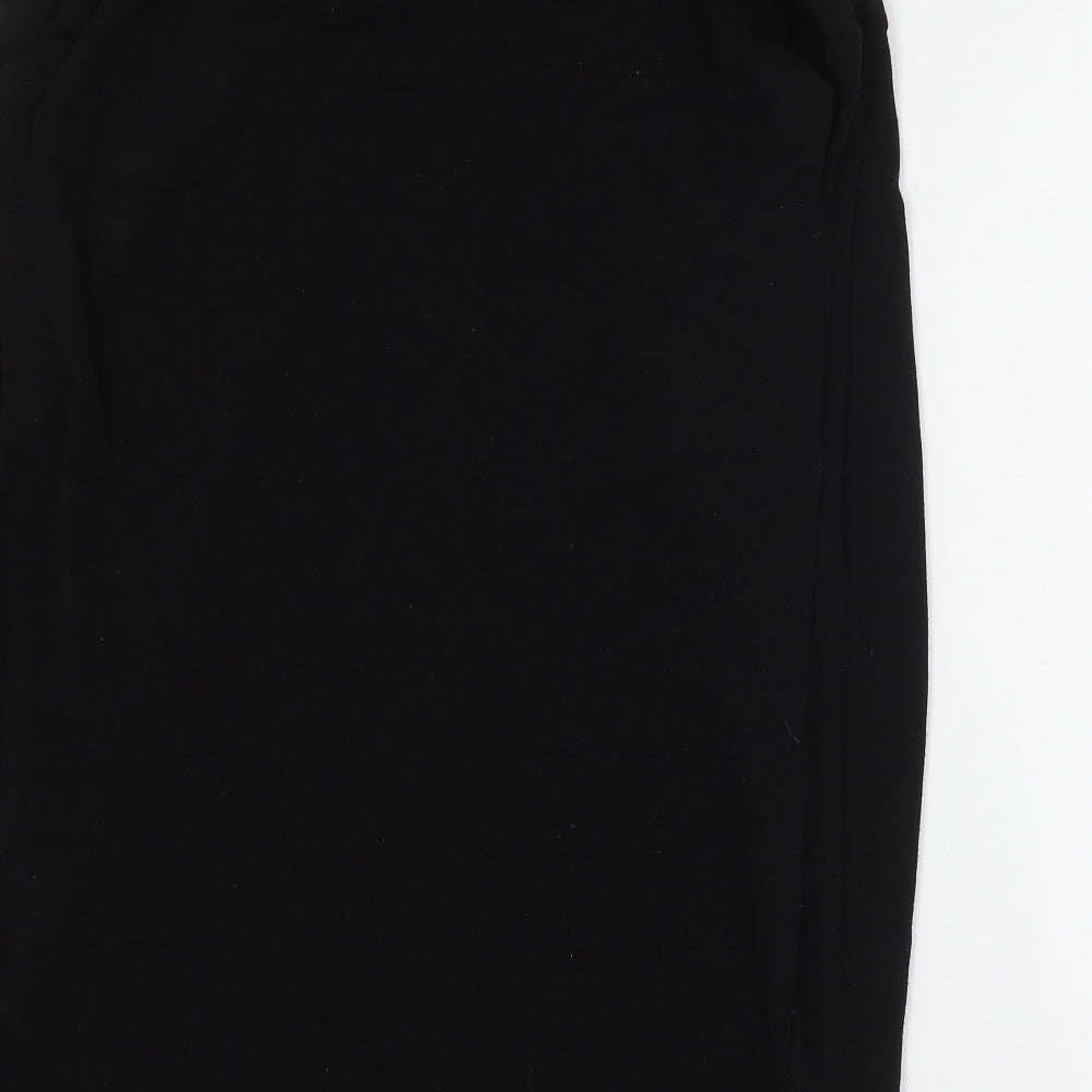 River Island Womens Black Roll Neck  Polyester Pullover Jumper Size 12   - Side slit