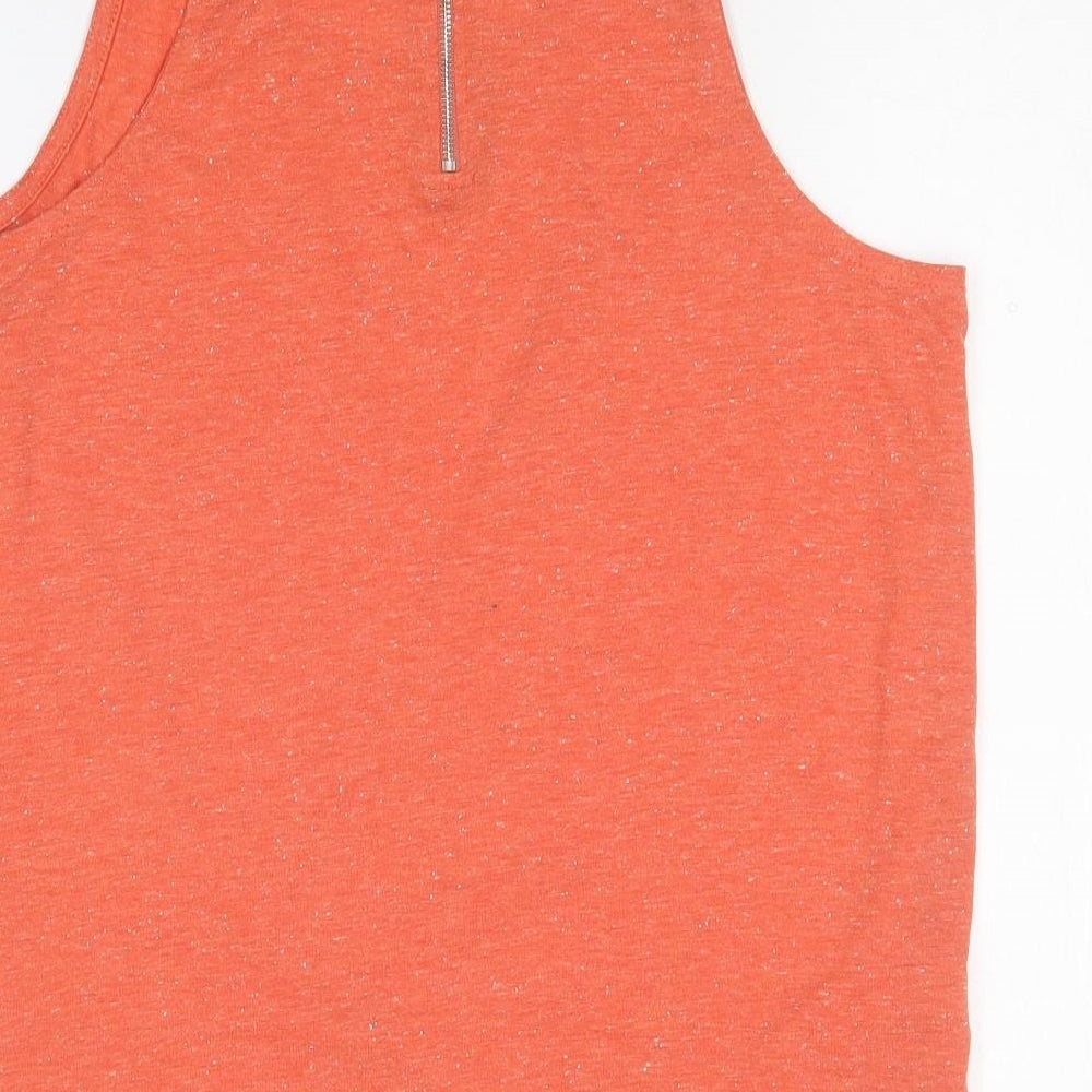 Peacocks Womens Orange  Polyester Basic Tank Size 12 Round Neck