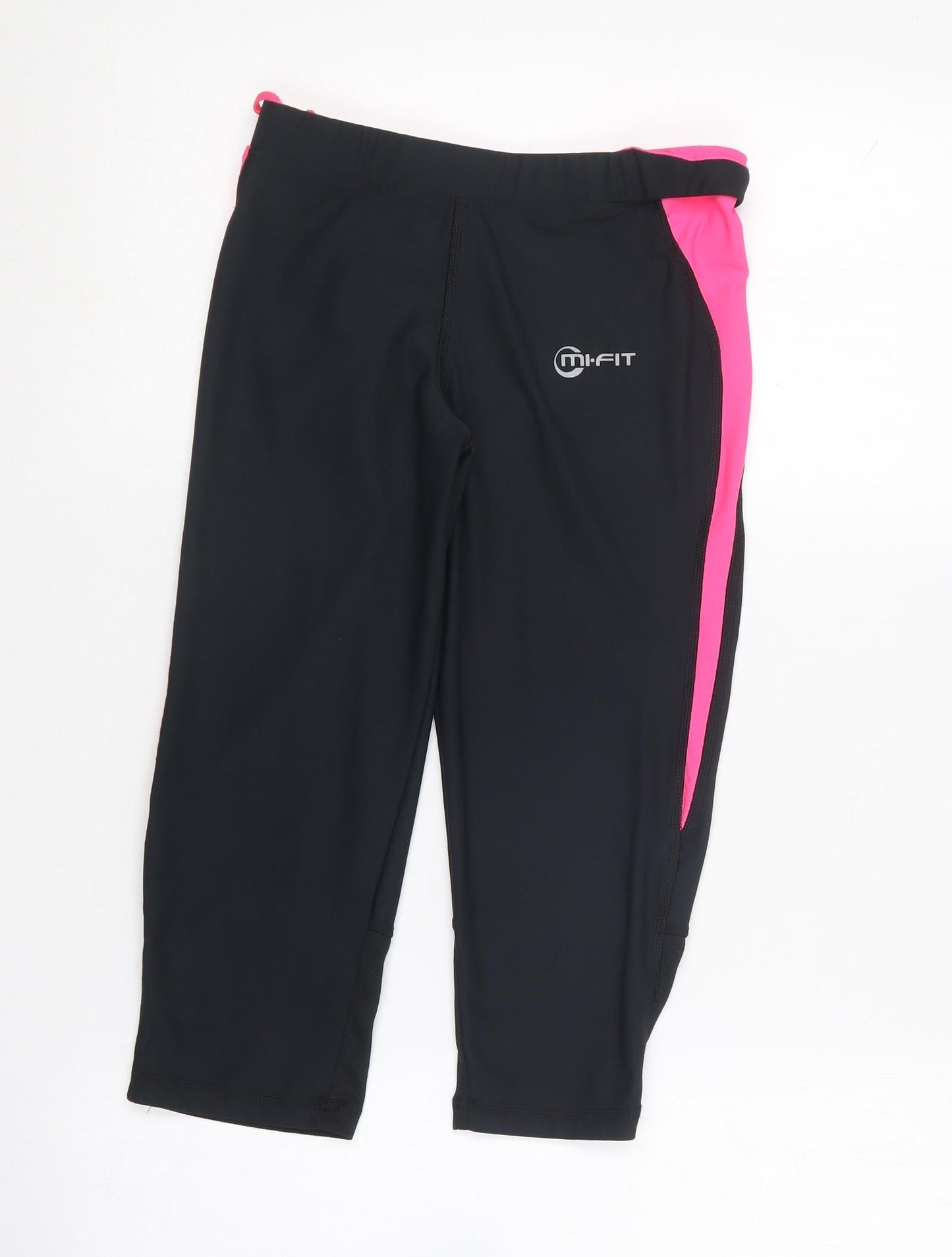 Mi Fit Womens Black  Polyester Compression Leggings Size 8 L16 in Regular
