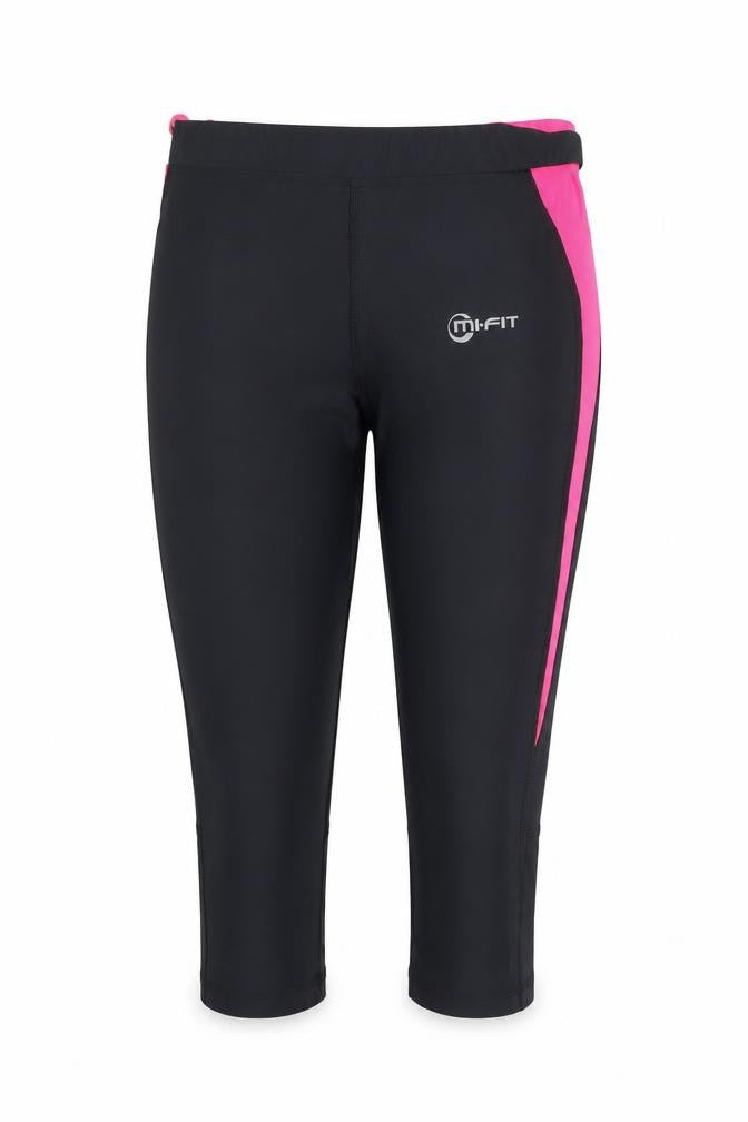 Mi Fit Womens Black  Polyester Compression Leggings Size 8 L16 in Regular