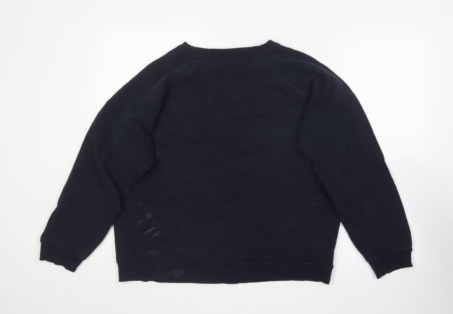 River Island Womens Blue Round Neck  Cotton Pullover Jumper Size M