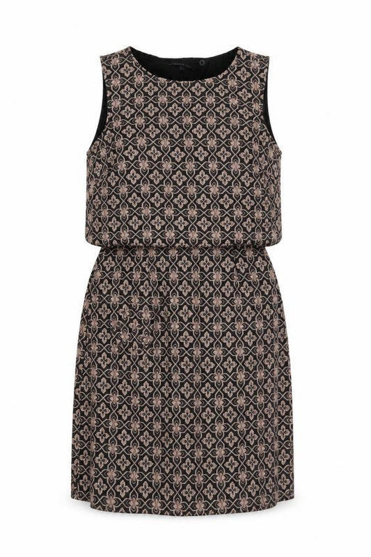 Marks and Spencer Womens Multicoloured Geometric Polyester A-Line  Size 8  Round Neck Zip