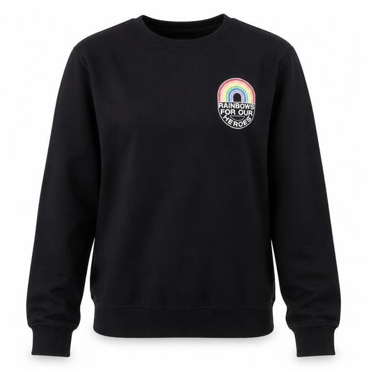 F&F Womens Black  Cotton Pullover Sweatshirt Size L  Pullover - Rainbow