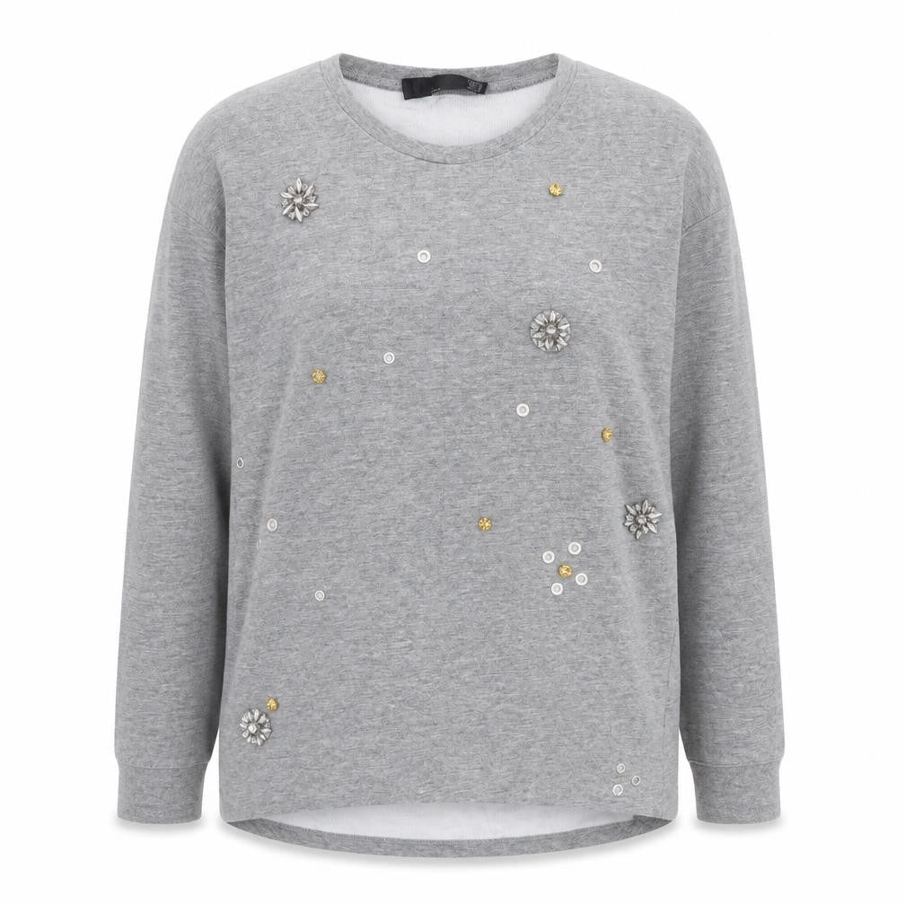 TRF Womens Grey Crew Neck  Polyester Pullover Jumper Size S