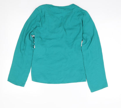 Peacocks Womens Green  Polyester Wrap Blouse Size 8 V-Neck