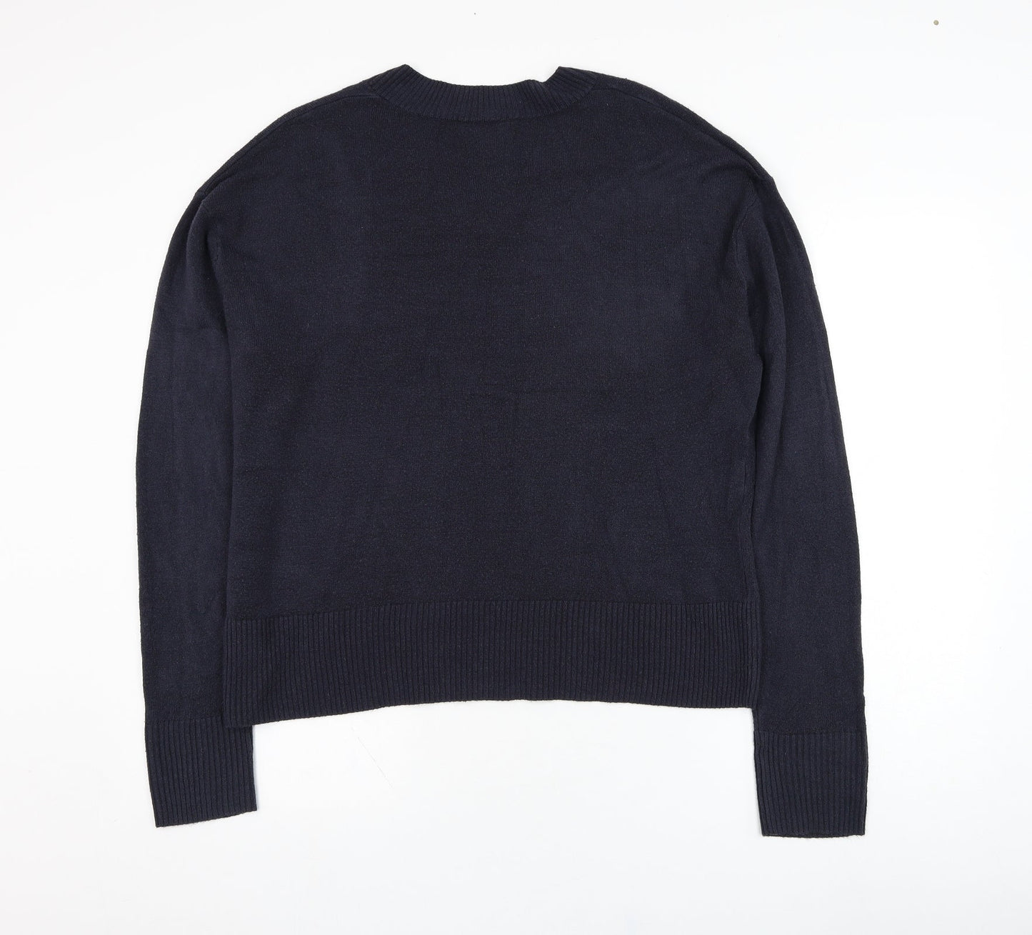 Marks and Spencer Womens Blue V-Neck  Acrylic Pullover Jumper Size 18